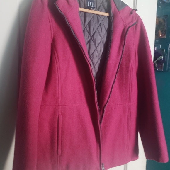GAP Raspberry Hooded Pea Coat - Picture 5 of 6